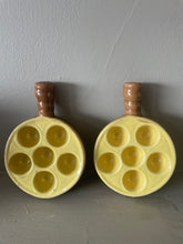 Load image into Gallery viewer, Set of traditional vintage French glazed ceramic escargot dishes
