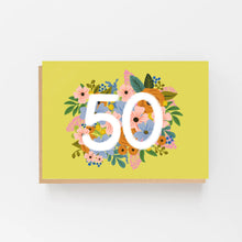 Load image into Gallery viewer, Floral 50th birthday card by Lomond Paper Co