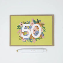 Load image into Gallery viewer, Floral 50th birthday card by Lomond Paper Co