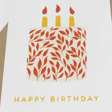 Load image into Gallery viewer, Happy Birthday card with red leaf design by Lomond Paper Co
