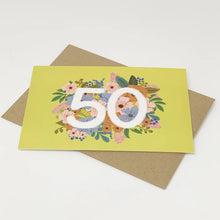 Load image into Gallery viewer, Floral 50th birthday card by Lomond Paper Co