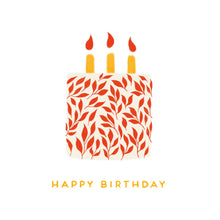 Load image into Gallery viewer, Happy Birthday card with red leaf design by Lomond Paper Co
