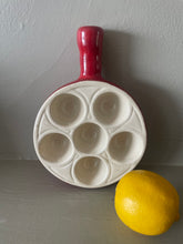 Load image into Gallery viewer, Vintage French Emile Henry glazed ceramic escargots dish
