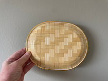 Load image into Gallery viewer, Set of 4 vintage bamboo platters
