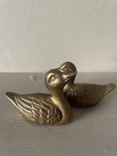 Load image into Gallery viewer, Pair of small vintage brass duck figurines

