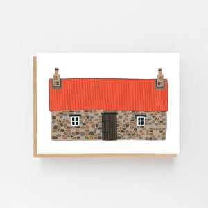 Scottish Bothy Red Roof card by Lomond Paper Co