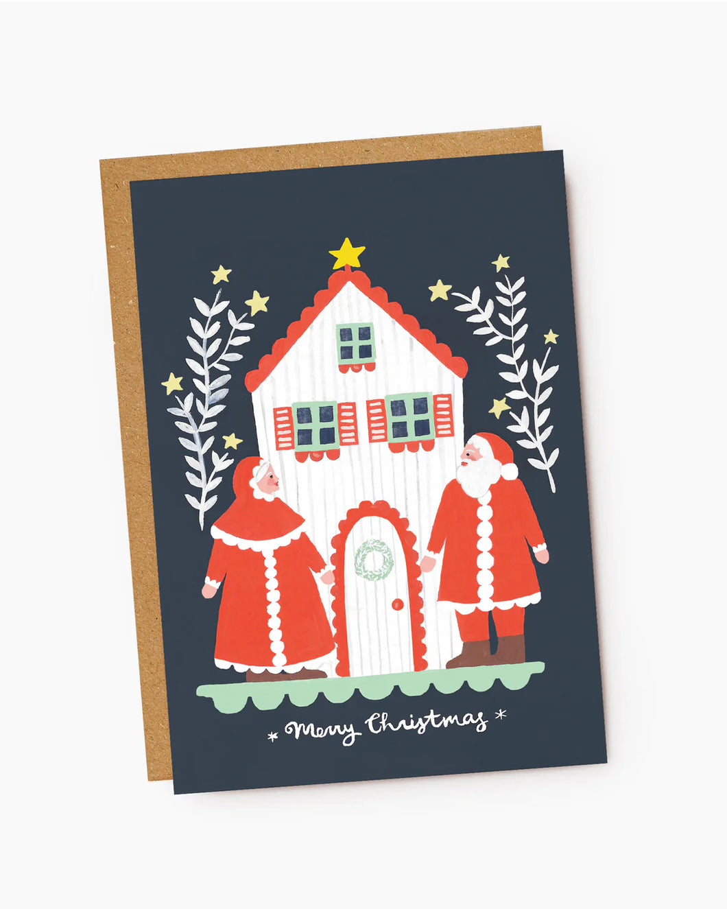 Mr & Mrs Claus Merry Christmas card by Jade Fisher