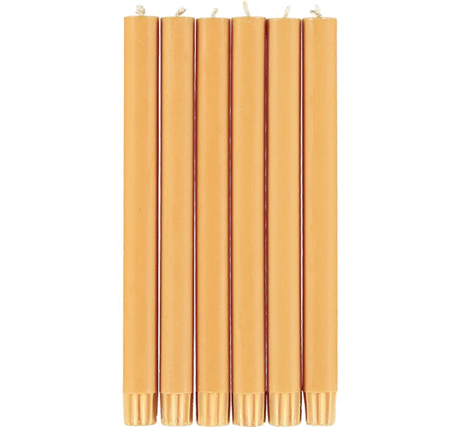 *PREORDER* Saffron Yellow Eco dinner candles, box of 6 (Fair Trade)