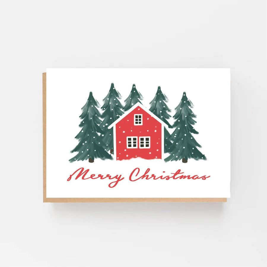 Scandinavian Red House card by Lomond Paper Co