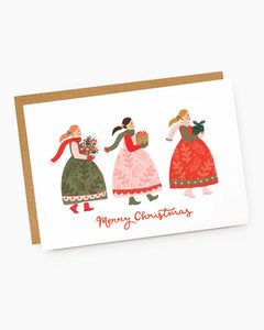 Traditional Christmas Gifting Ladies card by Jade Fisher