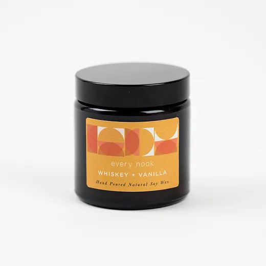 Candle: Whiskey + vanilla soy wax candle by every nook candles - small