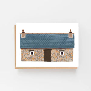 Scottish Bothy Teal Roof card by Lomond Paper Co