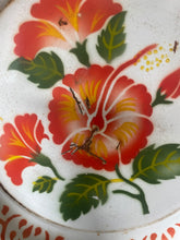 Load image into Gallery viewer, Vintage Enamel Tray Flower Design, Orange, Green and Red
