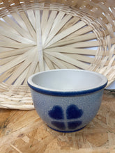 Load image into Gallery viewer, Pretty vintage stoneware small bowl with blue speckled glaze

