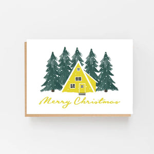 Scandinavian Yellow House card by Lomond Paper Co