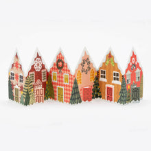 Load image into Gallery viewer, ‘Christmas Houses’ concertina card by Hadley Paper Goods
