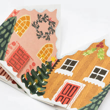 Load image into Gallery viewer, ‘Christmas Houses’ concertina card by Hadley Paper Goods
