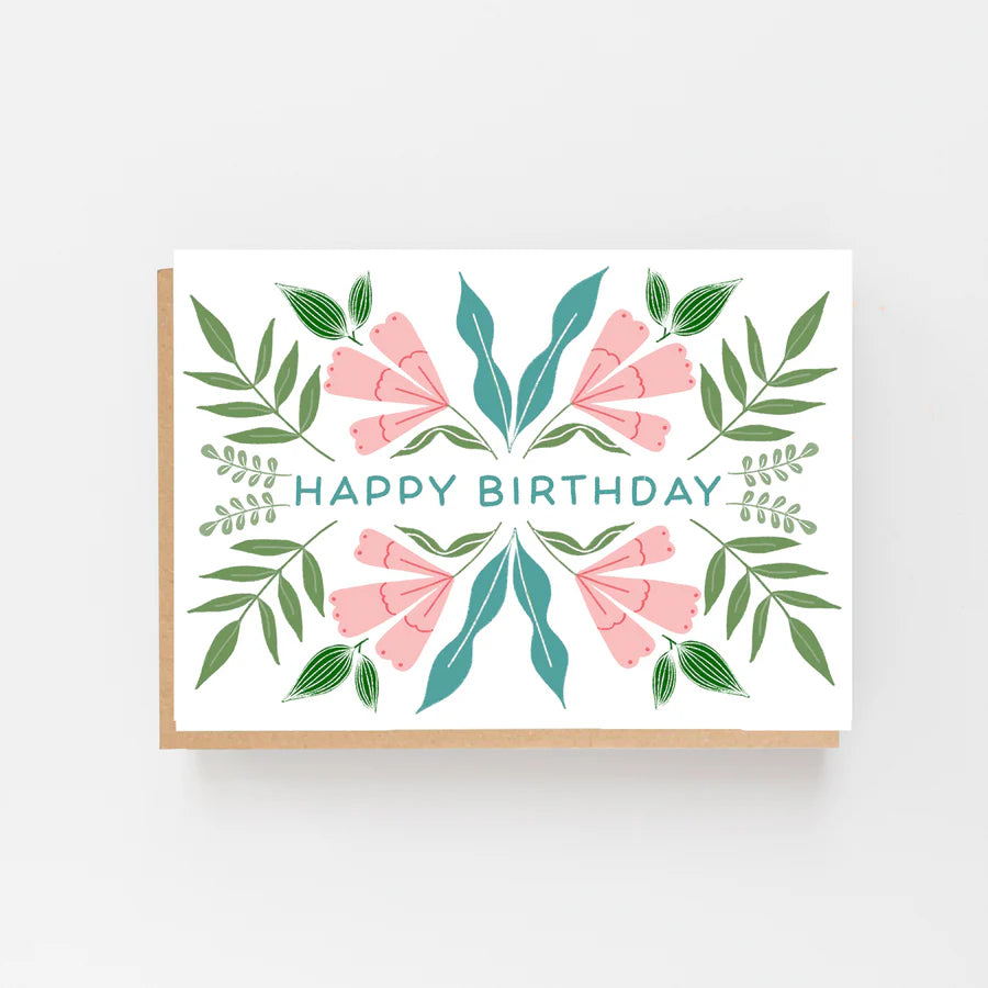 Happy Birthday Floral Spring Design card by Lomond Paoer Co