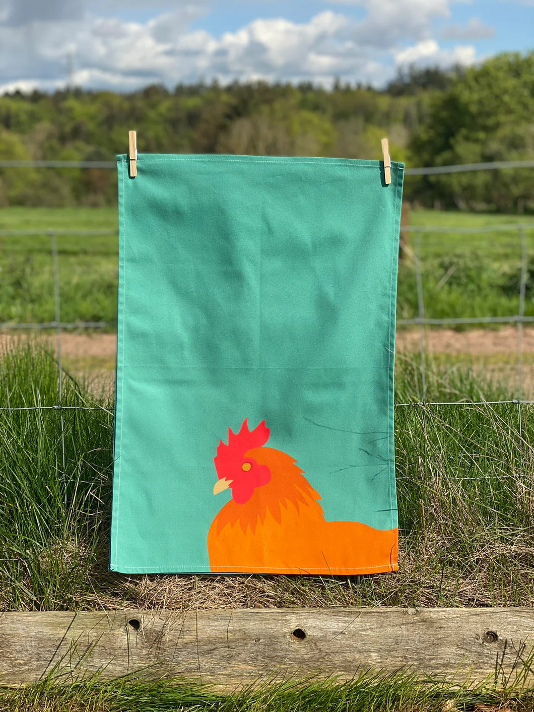 Chicken tea towel by Fiddy + Mabel