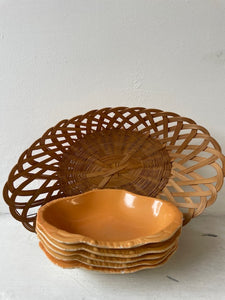 Set of 5 vintage French bisque crab ramekin dishes