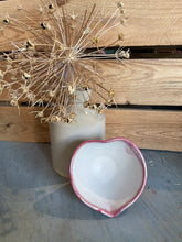 Load image into Gallery viewer, Ceramic small heart bowl - pink edge
