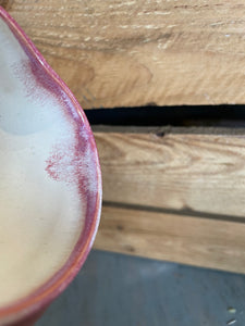 Ceramic small heart bowl - pink edge