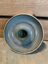 Load image into Gallery viewer, Handmade ceramic candle holder-blue/green gloss glaze
