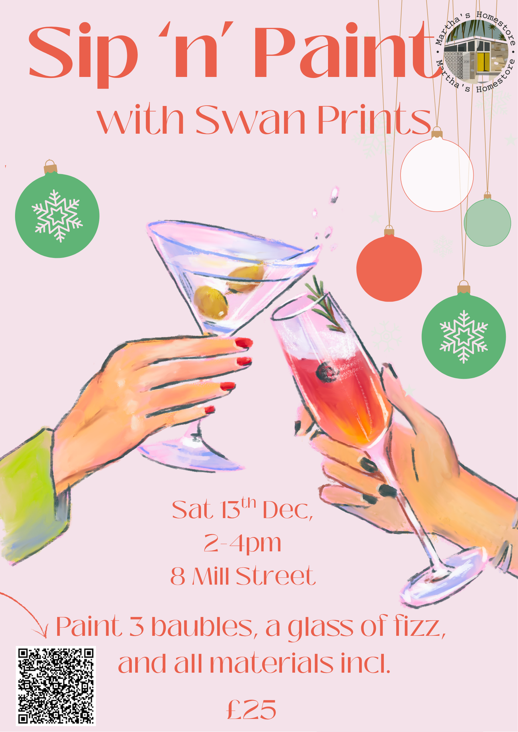 Sip 'n' Paint with Swan Prints - 13th December