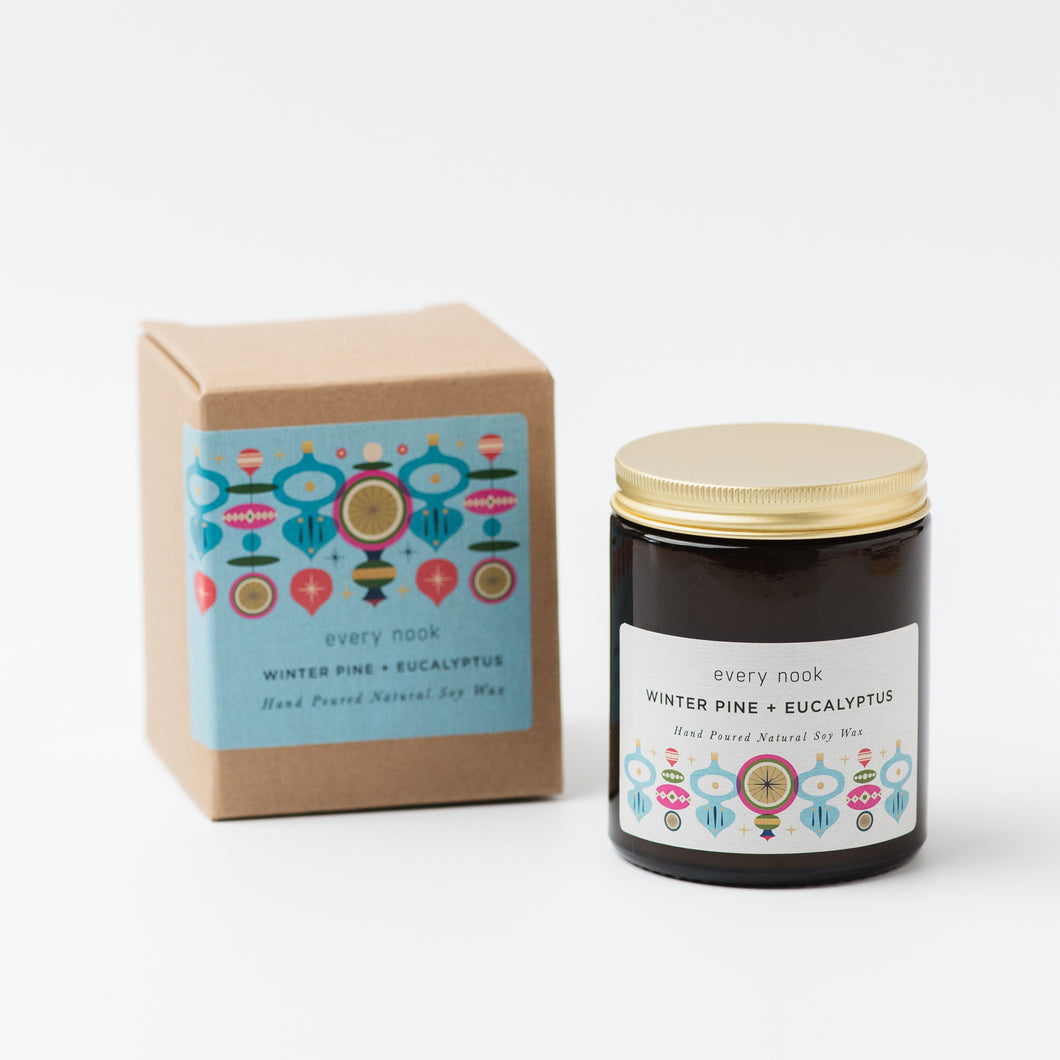 Candle: winter pine + eucalyptus by every nook candles - medium