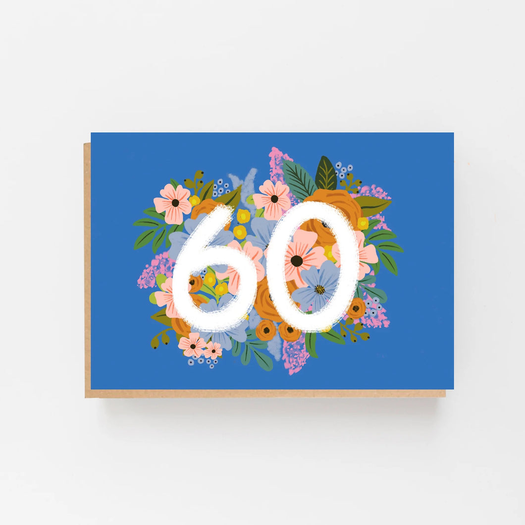 Floral 60th birthday card by Lomond Paper Co