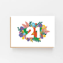 Load image into Gallery viewer, Floral 21st birthday card by Lomond Paper Co
