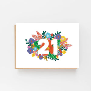 Floral 21st birthday card by Lomond Paper Co