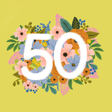 Load image into Gallery viewer, Floral 50th birthday card by Lomond Paper Co
