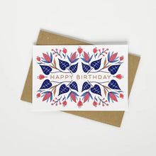 Load image into Gallery viewer, Happy Birthday card in a floral Winter design by Lomond Paper Co
