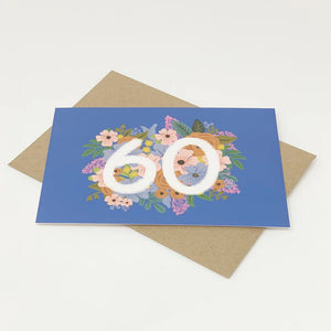 Floral 60th birthday card by Lomond Paper Co