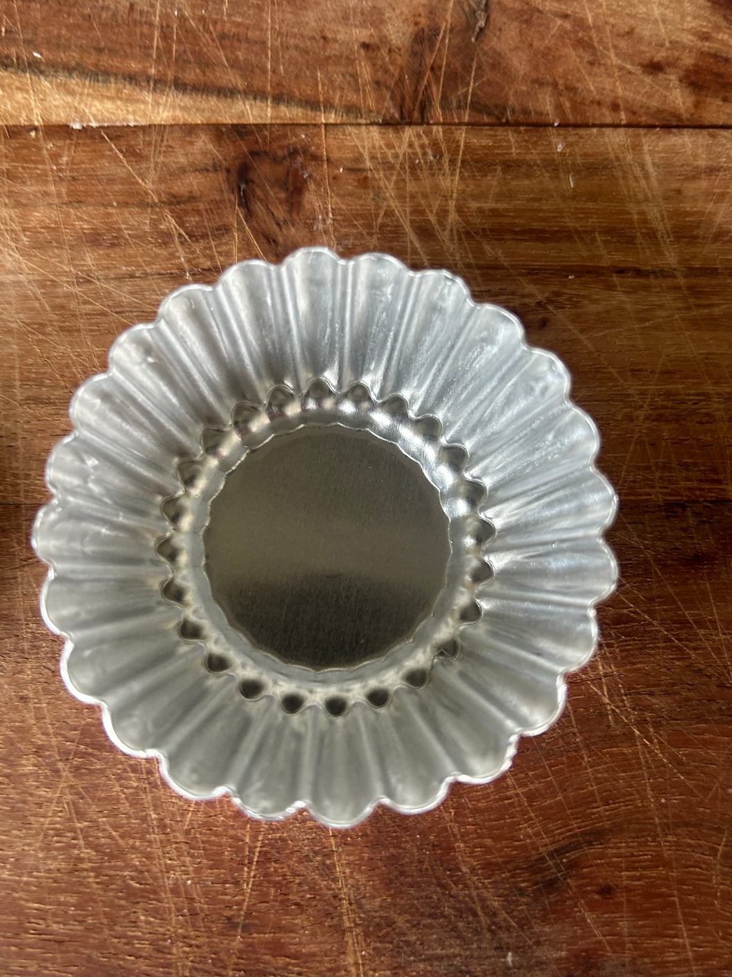 Vintage small fluted tea light holder