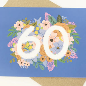 Floral 60th birthday card by Lomond Paper Co
