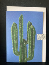 Load image into Gallery viewer, Cactus on Blue card - blank inside
