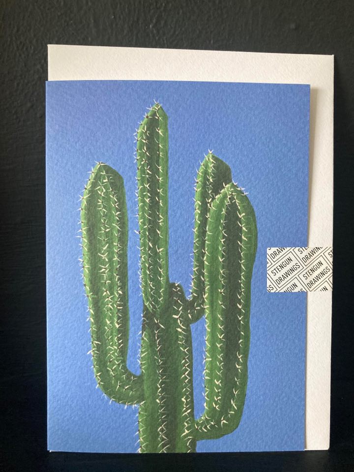 Cactus on Blue card - blank inside