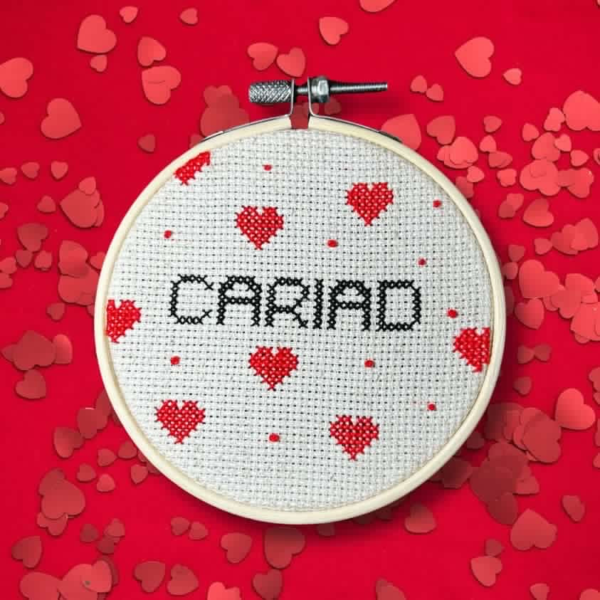 Cariad cross stitch kit by SophSewph