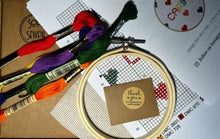 Load image into Gallery viewer, Cariad Pride cross stitch kit by SophSewph
