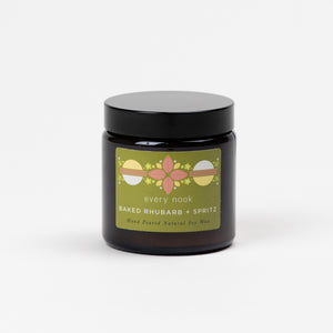 Candle: Baked Rhubarb + Spritz soy wax candle by every nook candles - small